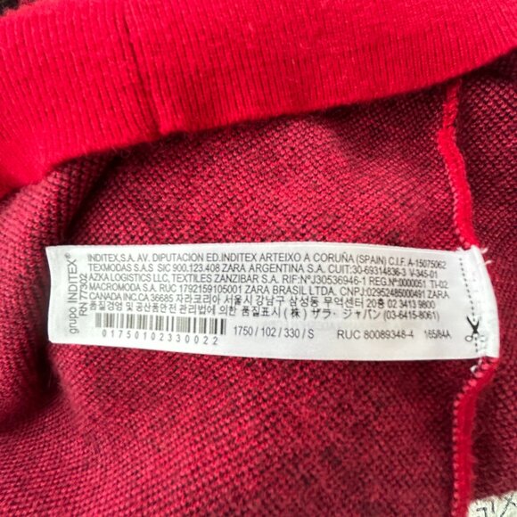 ZARA Girly Red Pink Black Argyle Diamond Stretchy Knit Dress – Preppy Y2K Small - Picture 9 of 12